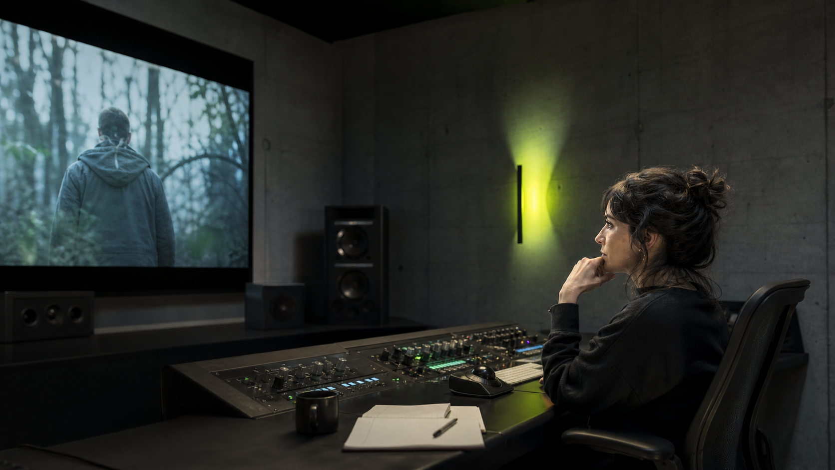 Sound designer dans l’auditorium de Studio Bruit